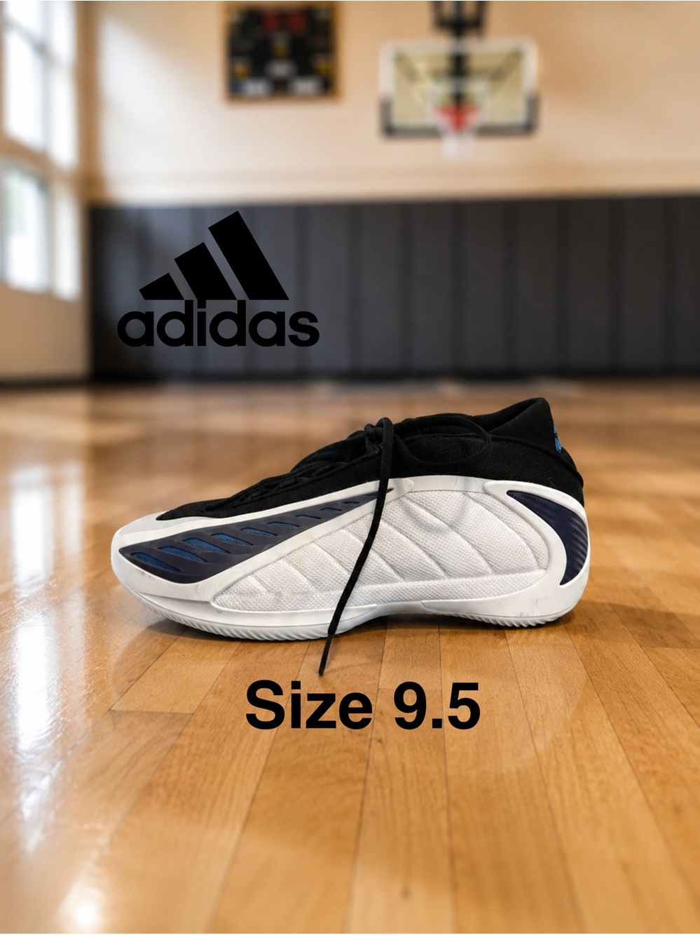 💙 Adidas Anthony Edwards 2 Basketball Shoes White/Black Men’s Size 9.5 NWOB